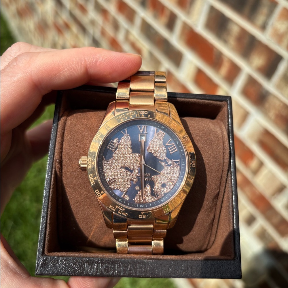 Michael Kors Gold Watch with Navy Dial